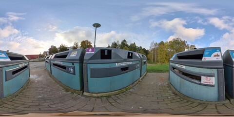 Recycling Collection Station with Containers for Separating Trash, 360