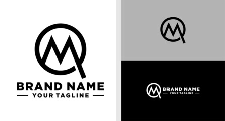 QM LOGO MONOGRAM LINE EDITABLE