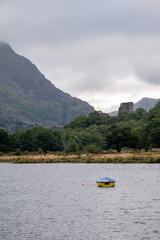 Fototapeta premium Dolbadarn Castle photographed at Llyn Padarn in Snowdonia, Wales