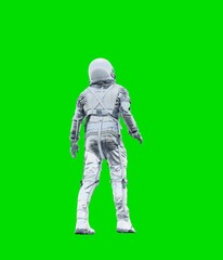 Astronaut isolated on green background