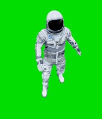 Astronaut isolated on green background