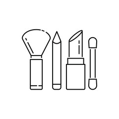 Set of beauty icons. Adjustable contours. For bloggers, cosmetic advertising design and hairdressers, stylists, healers, beauty salons or beauticians