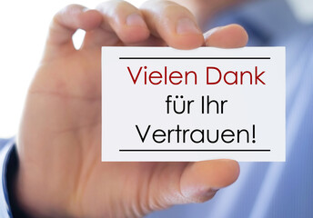 Vielen Dank für Ihr Vertrauen
