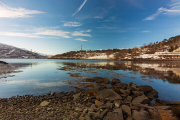 Fiordi Norvegesi,la Lapponia laghi ghiacciati mare,neve e un paesaggio invernale