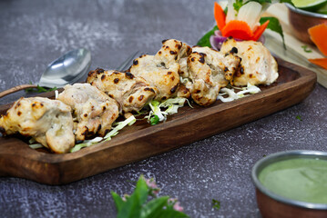 Chicken malai tikka is a popular chicken kebab & kabab made by using boneless chicken pieces in a...