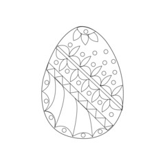Black and White decorative Easter egg coloring page