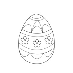 Black and White decorative Easter egg coloring page