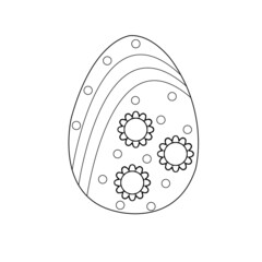 Black and White decorative Easter egg coloring page
