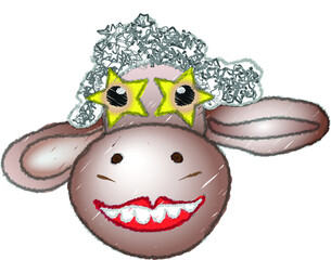 smiley admiring sheep