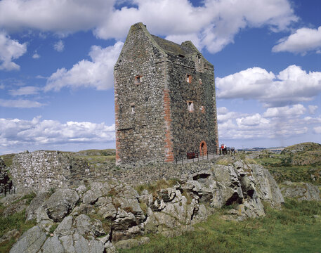 Low angle view of Smailholm Tower, Kelso, Scotland