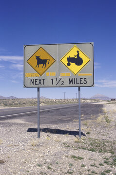 Road sign, Nevada, USA