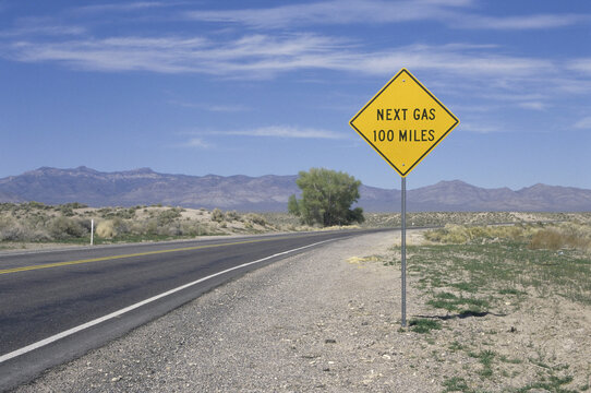 Gas station sign, Nevada, USA
