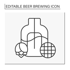  Filtering line icon. Filtered beer. Removed sediment left over from the brewing process.Beer brewing concept. Isolated vector illustration. Editable stroke