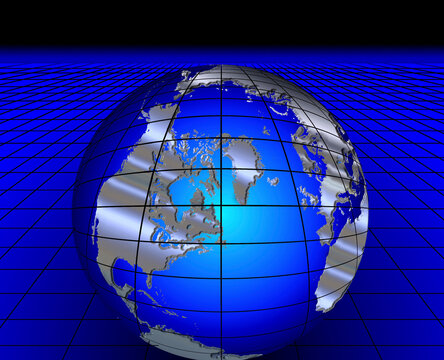 Illustration of a globe on a grid