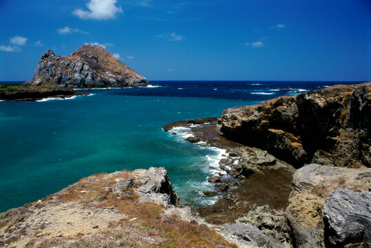 Rock formation on the coast, Sueste Bay, Fernando De Noronha, Brazil
