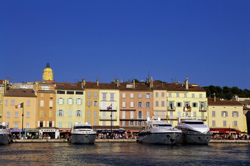 Boats docked at a port, St. Tropez, France