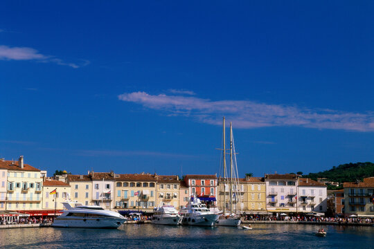 Boats at a dock, St. Tropez, France