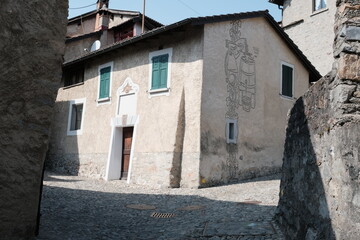 Fototapeta na wymiar Il centro storico di Origlio in Canton Ticino, Svizzera.