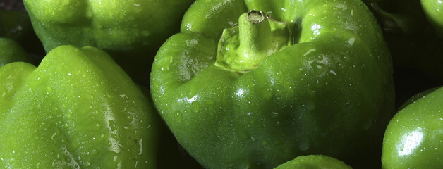 Close-up of green bell peppers