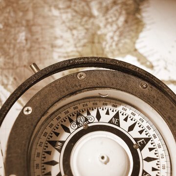 Close-up of a compass