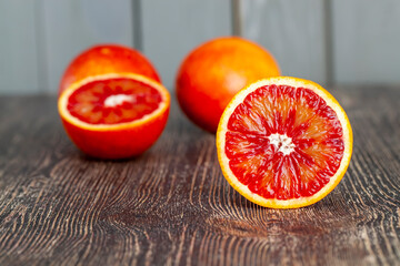 ripe and juicy orange hybrid with red flesh