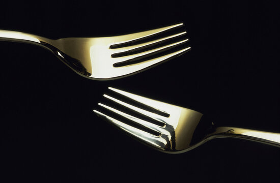 Close-up of two forks