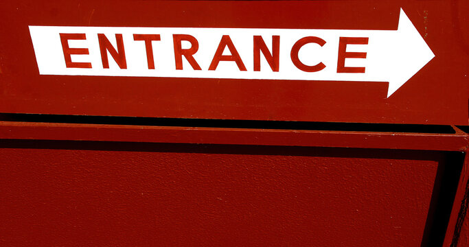 Painted entrance arrow