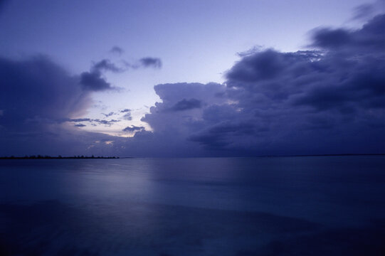 Storm clouds over the ocean