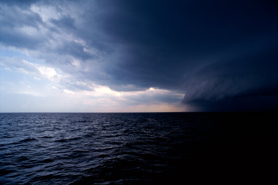 Storm clouds over the ocean