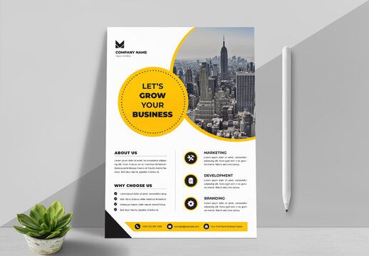 Flyer Layout with Colorful Accents