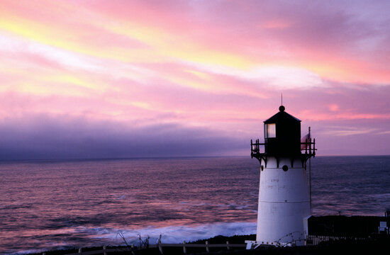 Lighthouse near the sea, Point Montara Lighthouse, Montara, California, USA