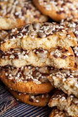 wheat cookies with flax and sunflower seeds