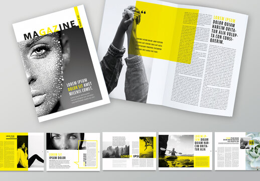Modern Magazine with Yellow Accents