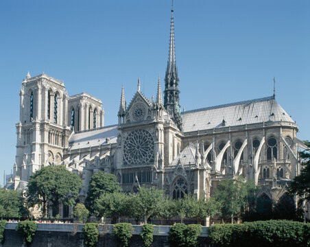 Facade of a cathedral, Notre Dame Cathedral, Paris, France