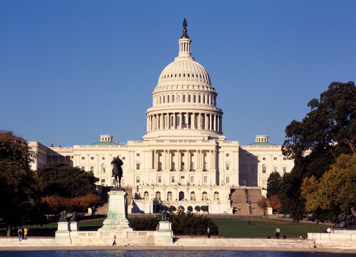 Facade of a government building, Capitol Building, Washington DC, USA