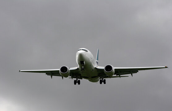Low angle view of an airplane in flight