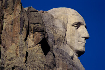 George Washington carved on a mountain, Mount Rushmore National Memorial, South Dakota, USA