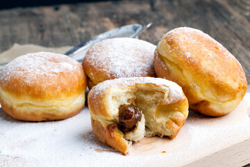 fried in oil Berlin donuts with stuffing