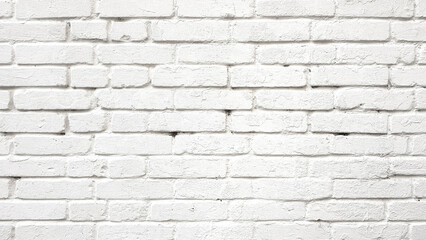 White brick wall texture background.