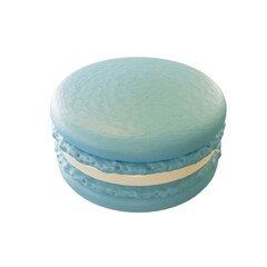 Blue Macaron picture. 3d rendering.