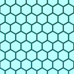 Blue hexagon wall texture background. 3d rendering.