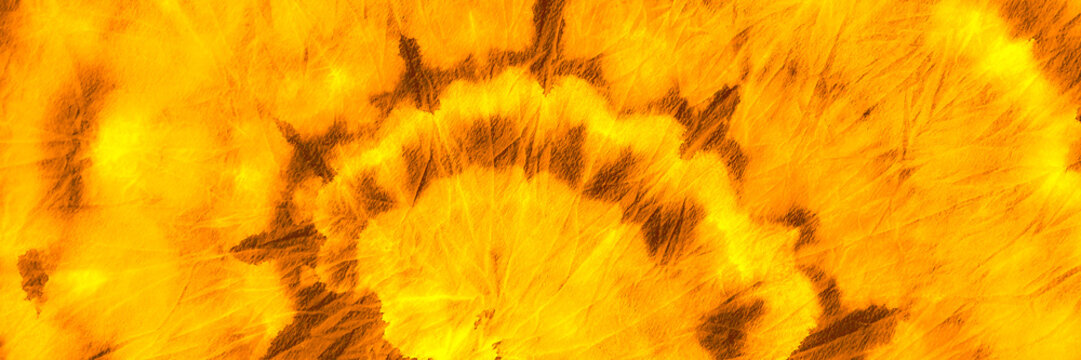 Carrot Tie Dye Cloth Print. Copper Summer Paint