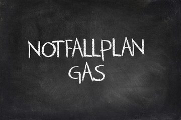 Obraz premium Notfallplan Gas, Mockup, Kreidetafel