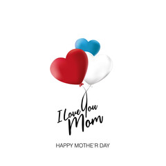 Mother's day celebration. Vector hearts on white background