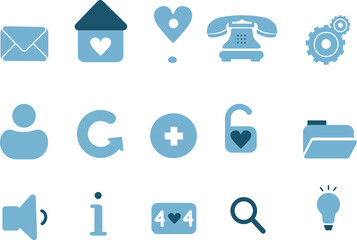 15 ICONS collection set. Lifesryle, safety, location, information.