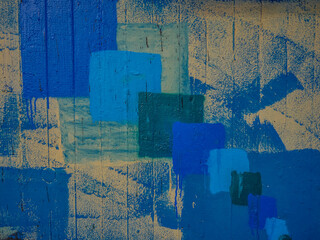 Graffiti mit vielen blauen Flächen