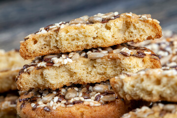 wheat cookies with flax and sunflower seeds