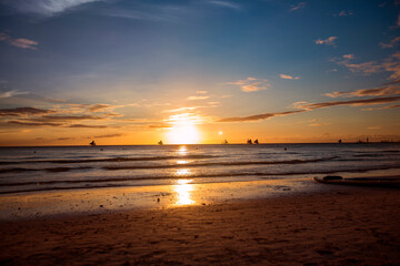 Colorful dawn over the sea