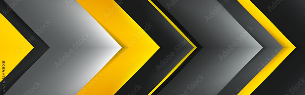 Poster abastract black background with yellow accent. geometry dark pattern. vector design backdrop