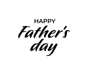 Happy Fathers Day modern hand drawn typography banner. Isolated brush pen holiday text. Father's day sale black and white calligraphy poster. Vector illustration